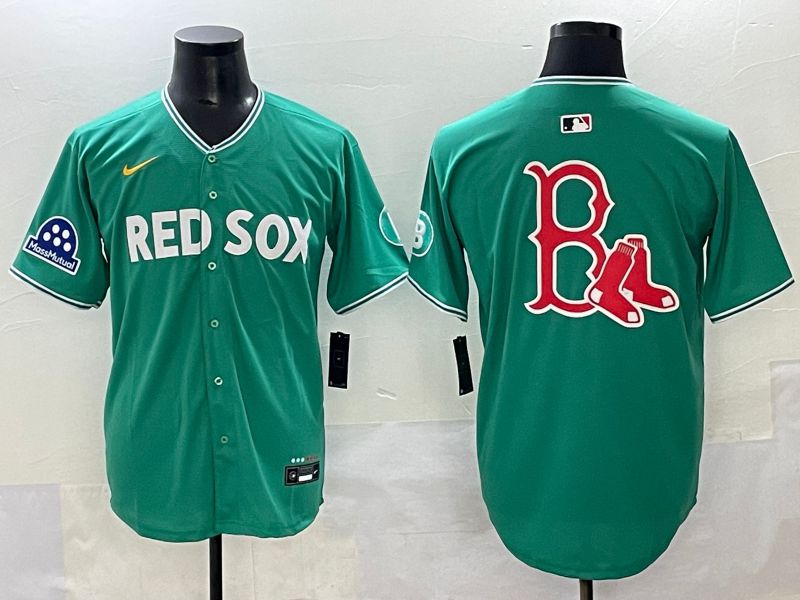 Men 2025 Boston Red Sox Blank Green Joint Name Nike MLB Jersey style 7->boston red sox->MLB Jersey